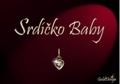 Srdíčko Baby - přívěsek zlacený